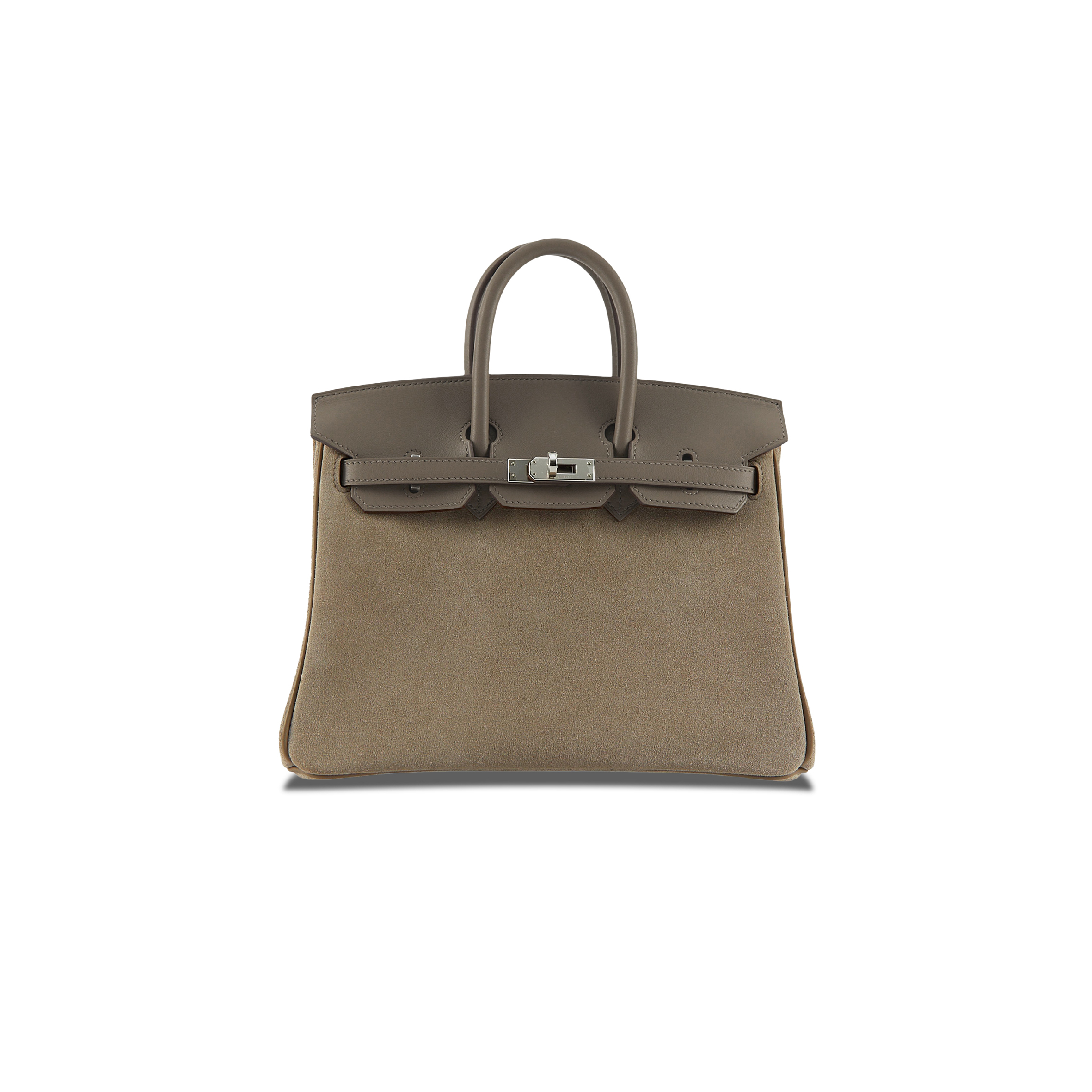 HERMÈS MASTER BIRKIN 25 CHAMOIS ELEPHANT GREY SILVER BUCKLE H028369CC15 (25*20*13cm)